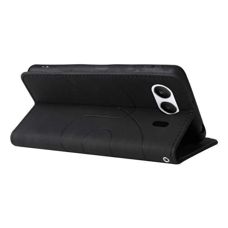 KT Leather Series-1 For OnePlus Nord 4 Leather Case Color Splicing Phone Cover Wallet Stand - Black