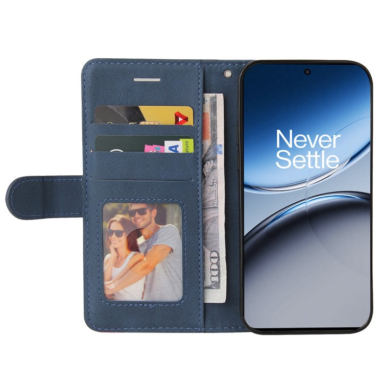 KT Leather Series-1 For OnePlus Nord 4 Leather Case Color Splicing Phone Cover Wallet Stand - Blue