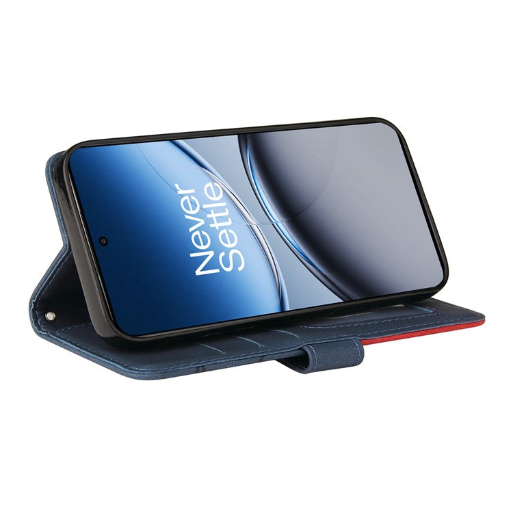 KT Leather Series-1 For OnePlus Nord 4 Leather Case Color Splicing Phone Cover Wallet Stand - Blue