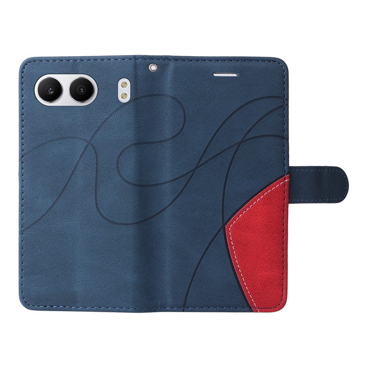 KT Leather Series-1 For OnePlus Nord 4 Leather Case Color Splicing Phone Cover Wallet Stand - Blue