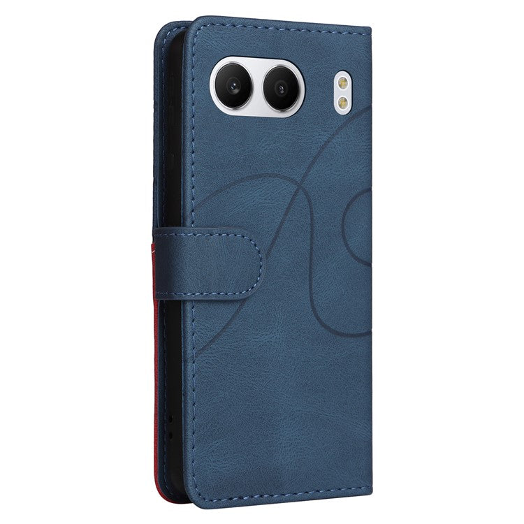 KT Leather Series-1 For OnePlus Nord 4 Leather Case Color Splicing Phone Cover Wallet Stand - Blue