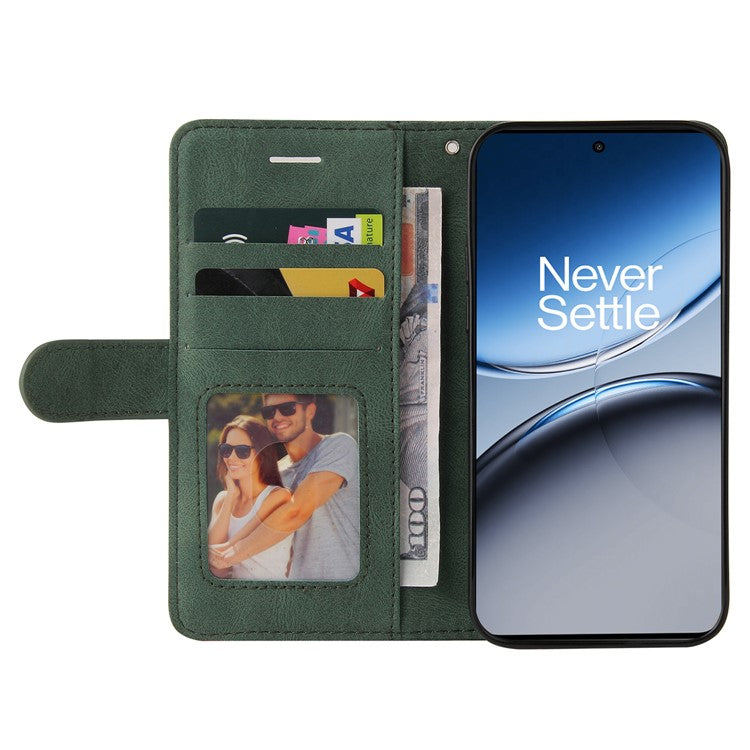 KT Leather Series-1 For OnePlus Nord 4 Leather Case Color Splicing Phone Cover Wallet Stand - Green