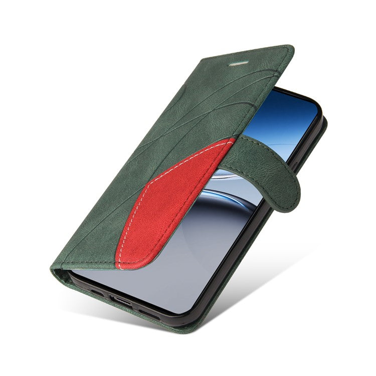 KT Leather Series-1 For OnePlus Nord 4 Leather Case Color Splicing Phone Cover Wallet Stand - Green