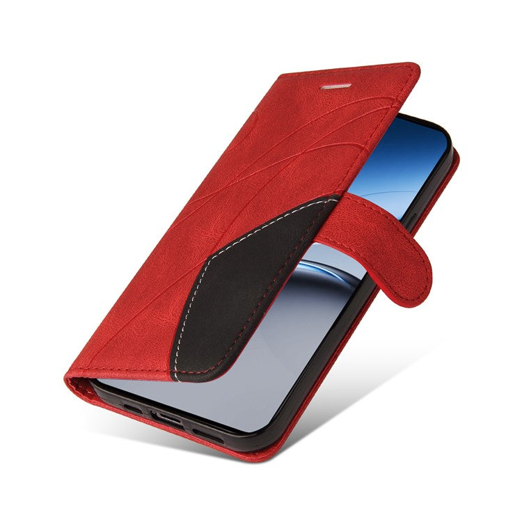 KT Leather Series-1 For OnePlus Nord 4 Leather Case Color Splicing Phone Cover Wallet Stand - Red
