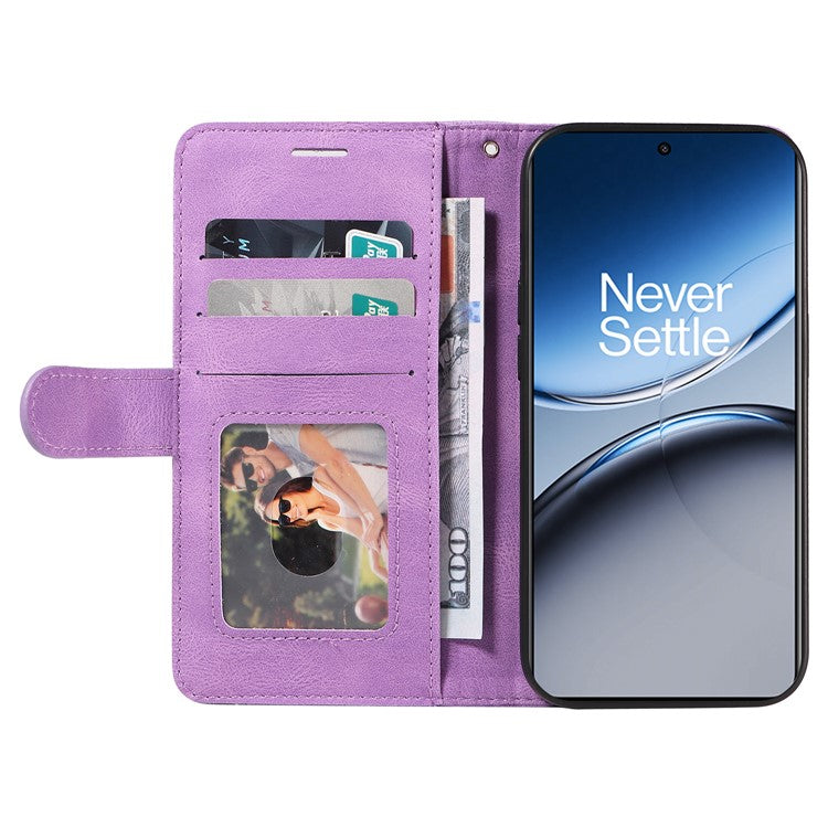 KT Leather Series-1 For OnePlus Nord 4 Leather Case Color Splicing Phone Cover Wallet Stand - Purple