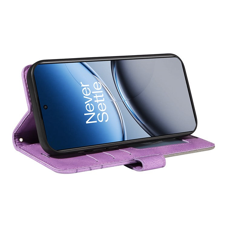 KT Leather Series-1 For OnePlus Nord 4 Leather Case Color Splicing Phone Cover Wallet Stand - Purple