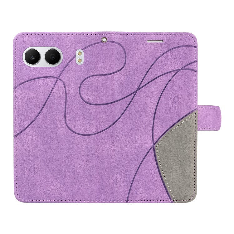 KT Leather Series-1 For OnePlus Nord 4 Leather Case Color Splicing Phone Cover Wallet Stand - Purple