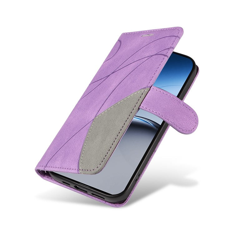 KT Leather Series-1 For OnePlus Nord 4 Leather Case Color Splicing Phone Cover Wallet Stand - Purple