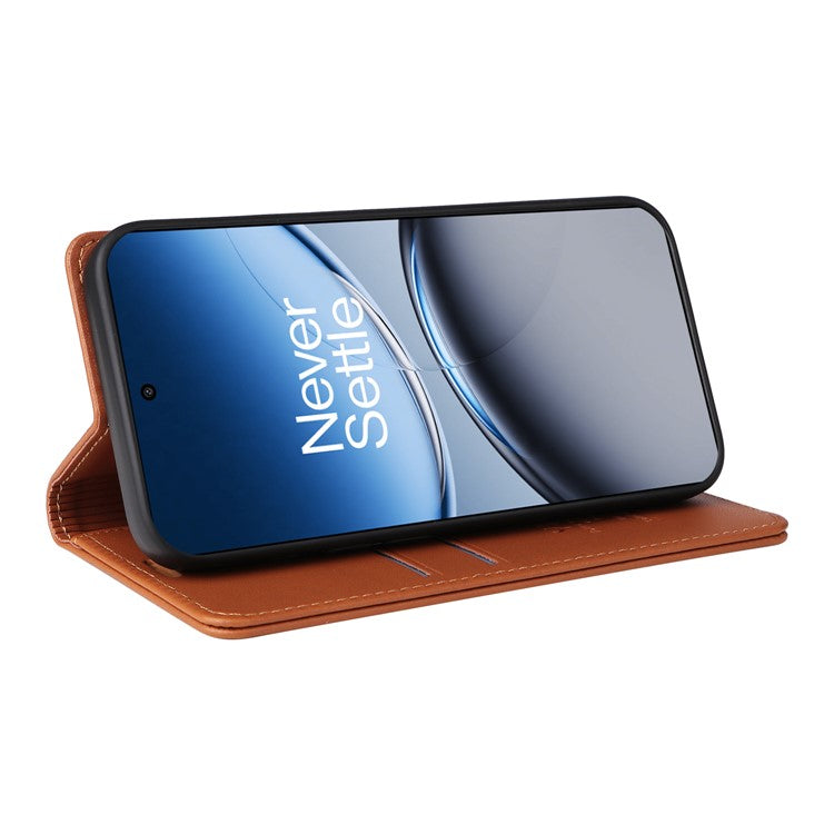 YIKATU YK-001 For OnePlus Nord 4 Case Stand Leather Phone Cover Strong Magnetic Closure - Brown
