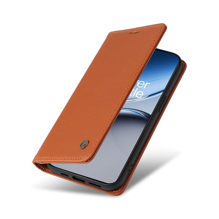 YIKATU YK-001 For OnePlus Nord 4 Case Stand Leather Phone Cover Strong Magnetic Closure - Brown