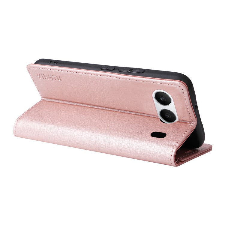 YIKATU YK-001 For OnePlus Nord 4 Case Stand Leather Phone Cover Strong Magnetic Closure - Rose Gold