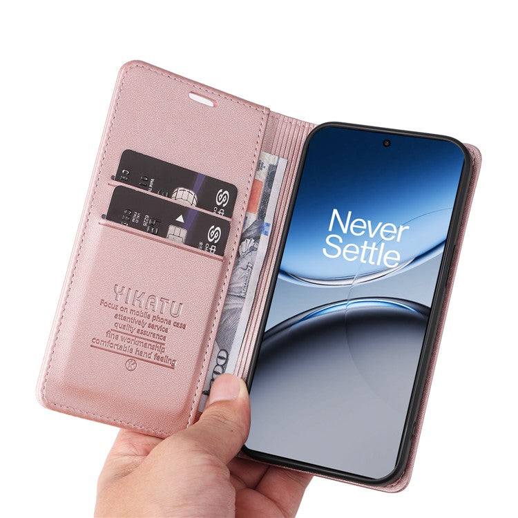 YIKATU YK-001 For OnePlus Nord 4 Case Stand Leather Phone Cover Strong Magnetic Closure - Rose Gold