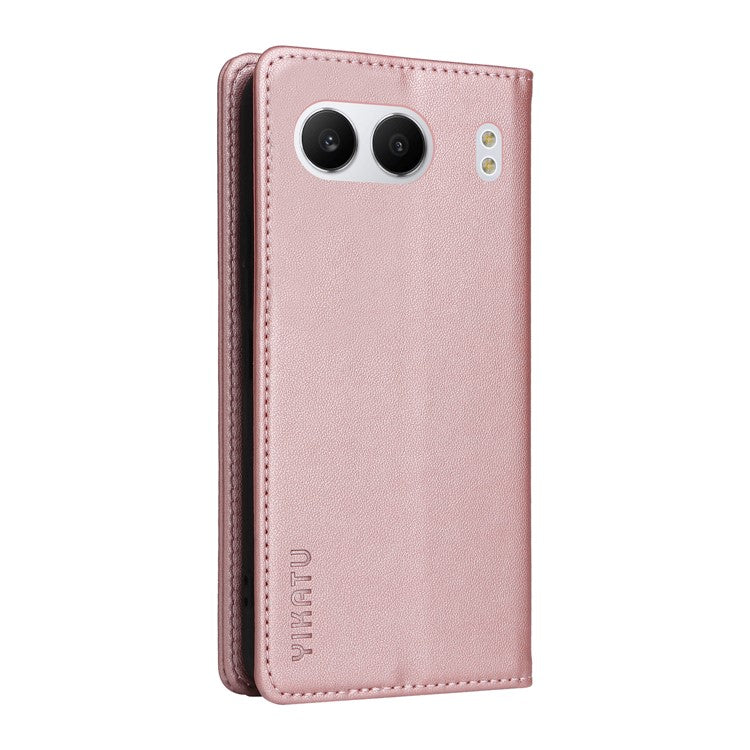 YIKATU YK-001 For OnePlus Nord 4 Case Stand Leather Phone Cover Strong Magnetic Closure - Rose Gold