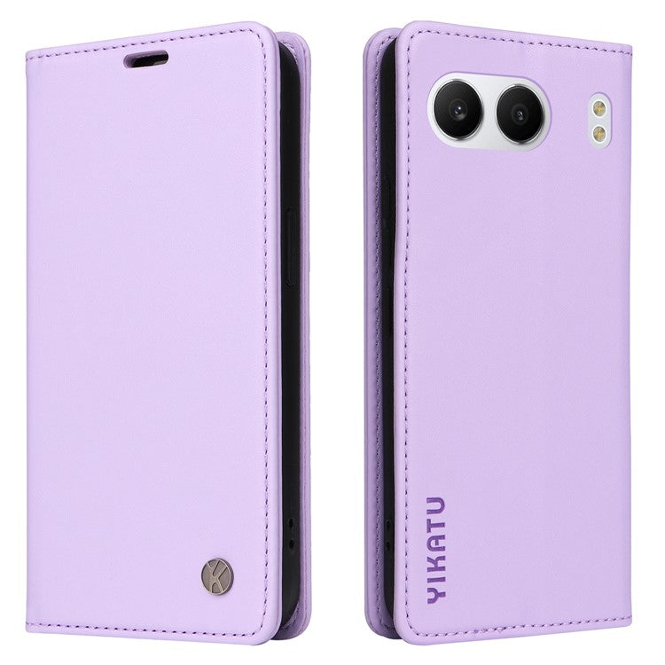 YIKATU YK-001 For OnePlus Nord 4 Case Stand Leather Phone Cover Strong Magnetic Closure - Light Purple