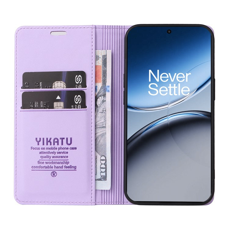 YIKATU YK-001 For OnePlus Nord 4 Case Stand Leather Phone Cover Strong Magnetic Closure - Light Purple