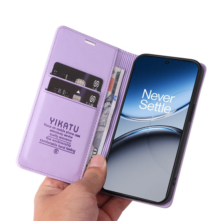 YIKATU YK-001 For OnePlus Nord 4 Case Stand Leather Phone Cover Strong Magnetic Closure - Light Purple