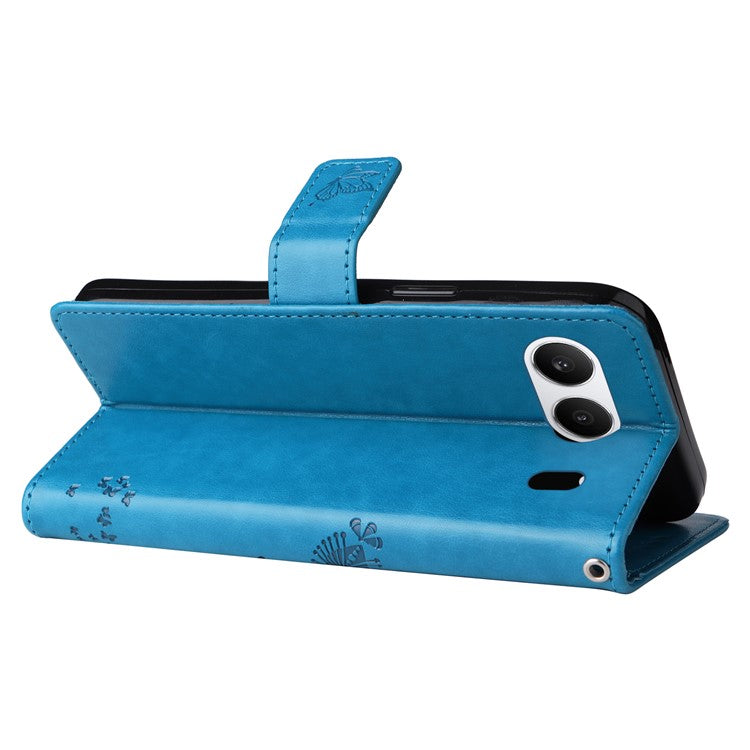 KT Imprinting Flower Series-3 For OnePlus Nord 4 Case Cat Tree Pattern Flip Leather Phone Cover - Blue