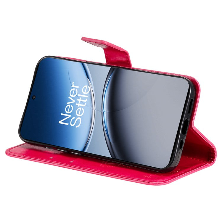 KT Imprinting Flower Series-3 For OnePlus Nord 4 Case Cat Tree Pattern Flip Leather Phone Cover - Rose