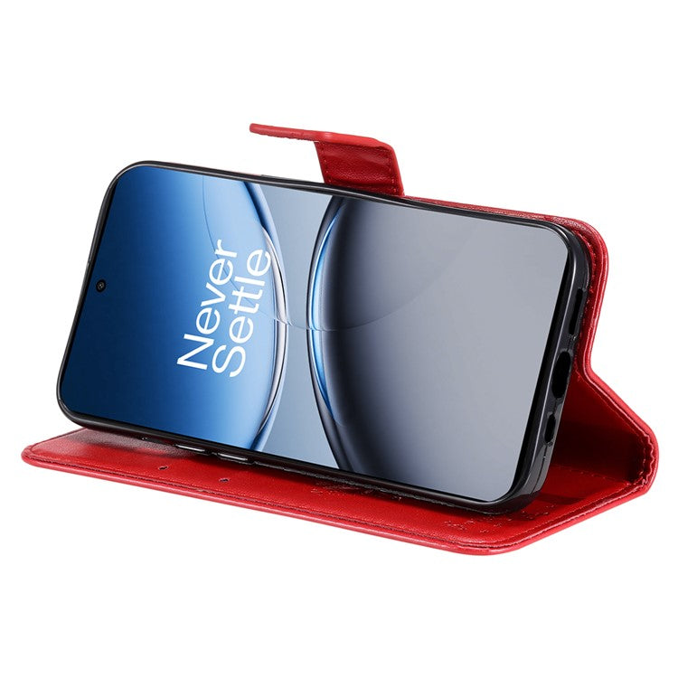 KT Imprinting Flower Series-3 For OnePlus Nord 4 Case Cat Tree Pattern Flip Leather Phone Cover - Red