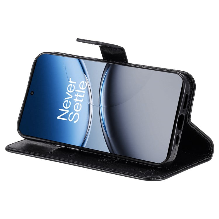 KT Imprinting Flower Series-3 For OnePlus Nord 4 Case Cat Tree Pattern Flip Leather Phone Cover - Black