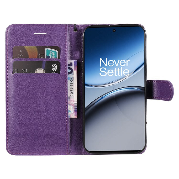 KT Leather Series-2 for OnePlus Nord 4 Case Solid Color Leather Phone Cover Wallet Stand - Purple
