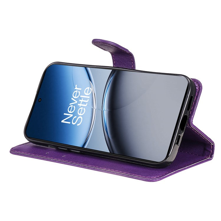 KT Leather Series-2 for OnePlus Nord 4 Case Solid Color Leather Phone Cover Wallet Stand - Purple
