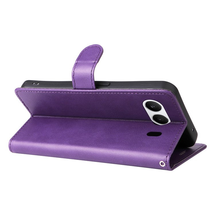 KT Leather Series-2 for OnePlus Nord 4 Case Solid Color Leather Phone Cover Wallet Stand - Purple