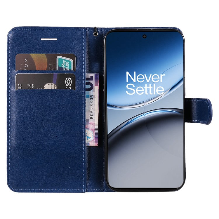 KT Leather Series-2 for OnePlus Nord 4 Case Solid Color Leather Phone Cover Wallet Stand - Blue