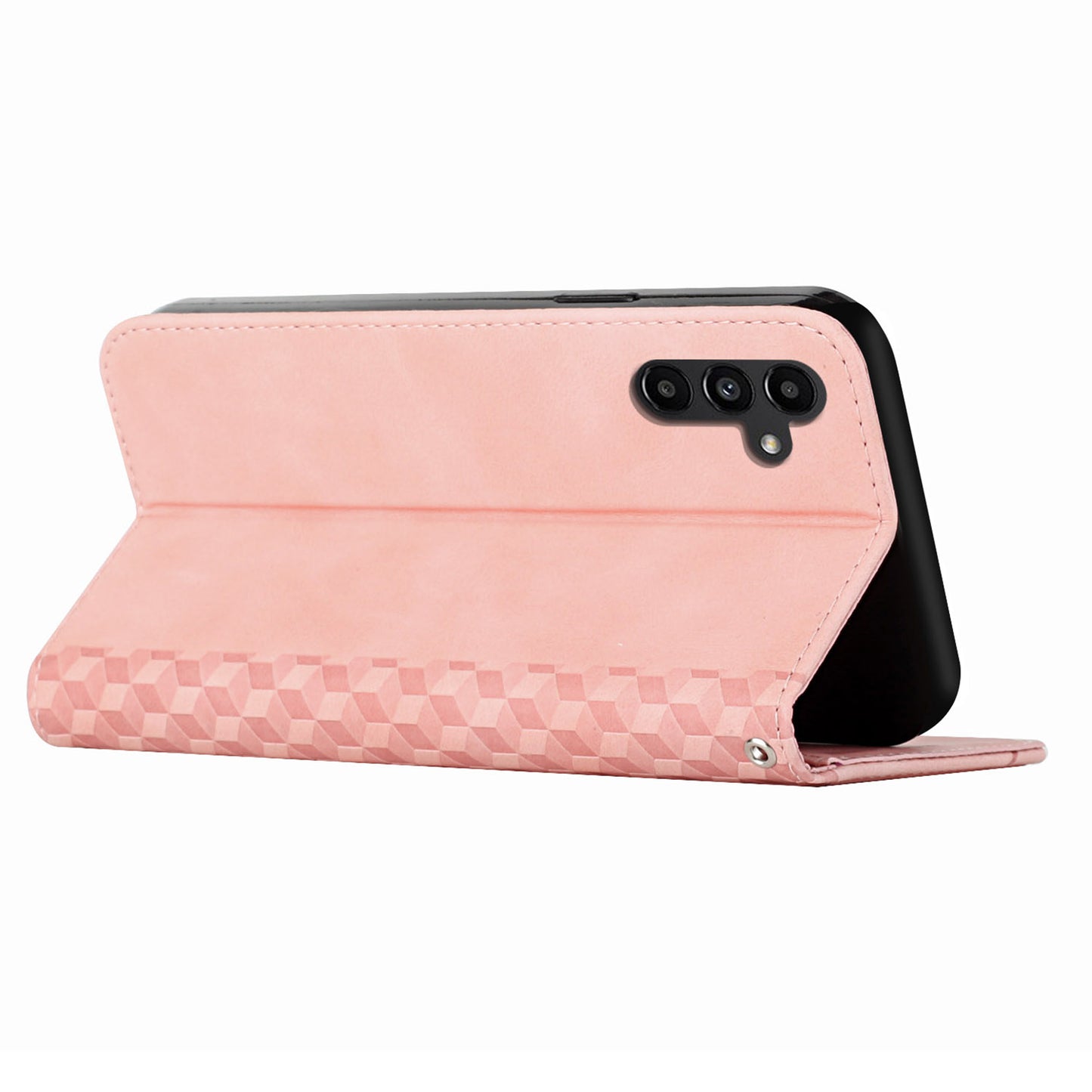 For Samsung Galaxy A16 5G / A16 4G Phone Cover Imprinted PU Leather Wallet Stand Case - Rose Gold