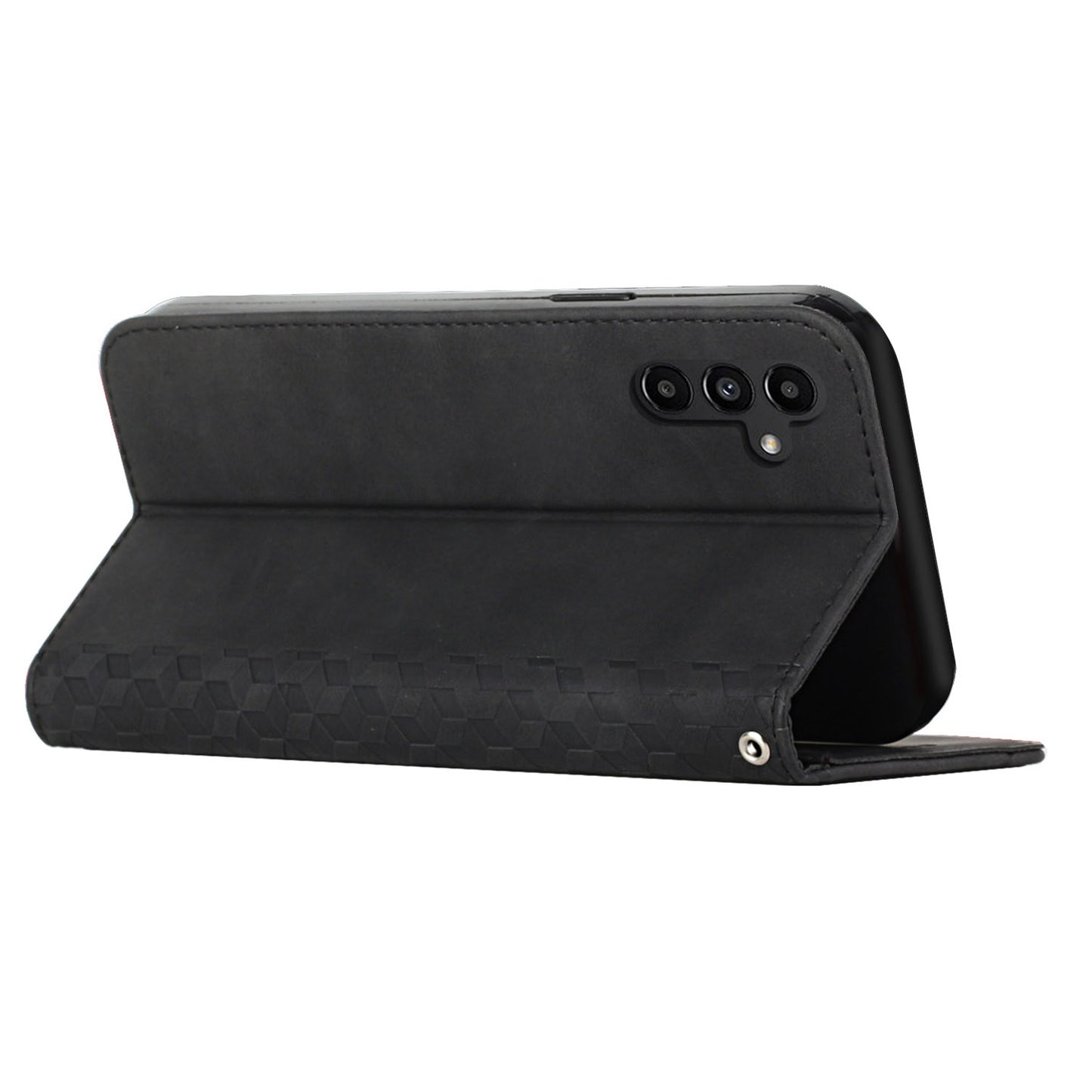 For Samsung Galaxy A16 5G / A16 4G Phone Cover Imprinted PU Leather Wallet Stand Case - Black