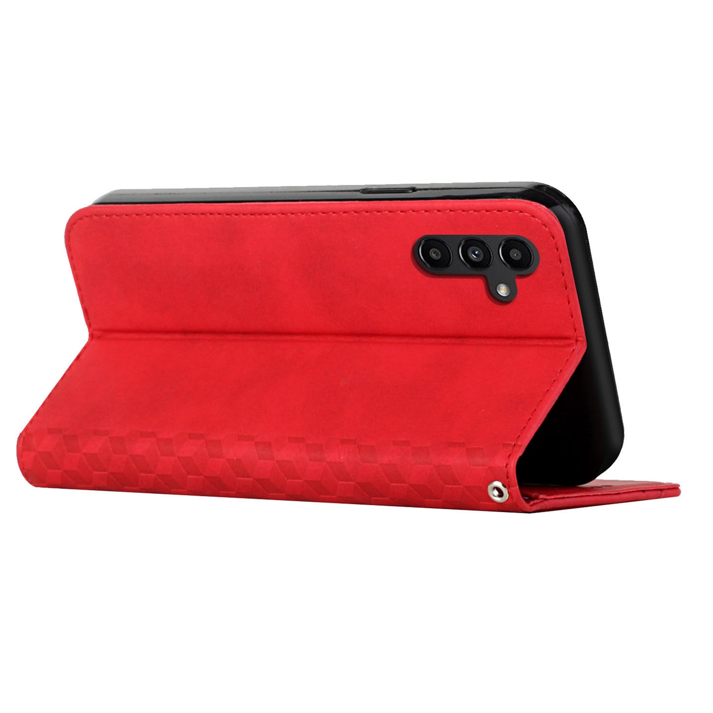 For Samsung Galaxy A16 5G / A16 4G Phone Cover Imprinted PU Leather Wallet Stand Case - Red