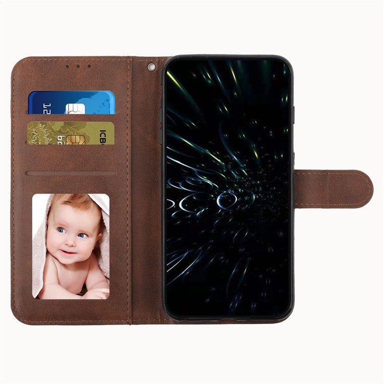 For Samsung Galaxy M35 5G Case Stand Flip Protective Leather Phone Cover - Brown