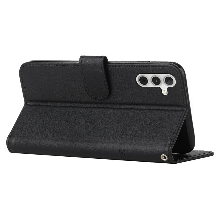 For Samsung Galaxy M35 5G Case Stand Flip Protective Leather Phone Cover - Black