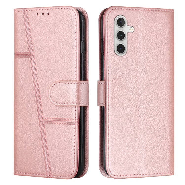 For Samsung Galaxy M35 5G Case Stand Flip Protective Leather Phone Cover - Rose Gold