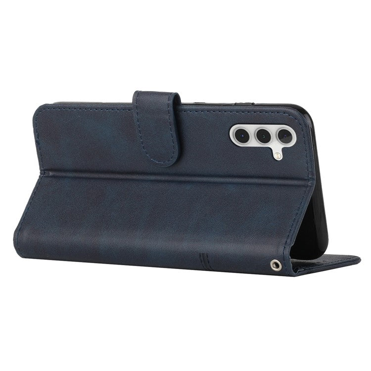 For Samsung Galaxy M35 5G Case Stand Flip Protective Leather Phone Cover - Sapphire