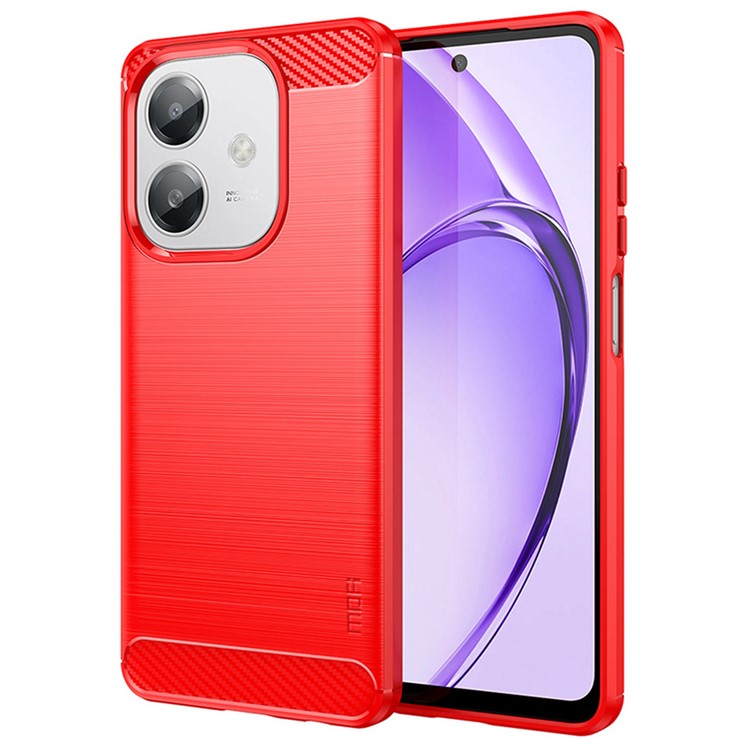 MOFI JK TPU Series-1 For Oppo A3x 5G Case Carbon Fiber Texture TPU Soft Phone Cover - Red