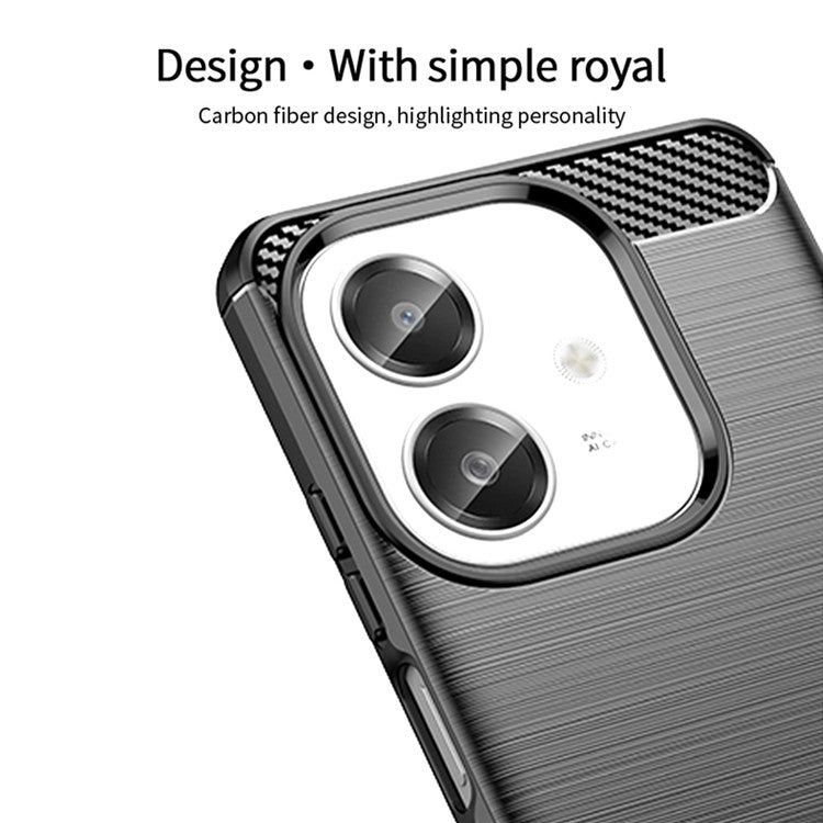 MOFI JK TPU Series-1 For Oppo A3x 5G Case Carbon Fiber Texture TPU Soft Phone Cover - Red