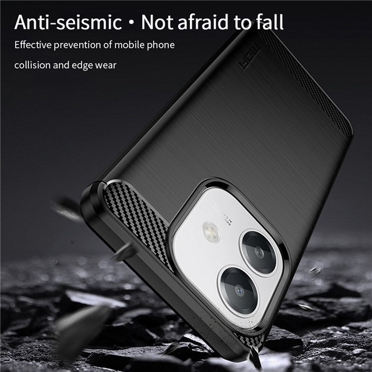 MOFI JK TPU Series-1 For Oppo A3x 5G Case Carbon Fiber Texture TPU Soft Phone Cover - Blue