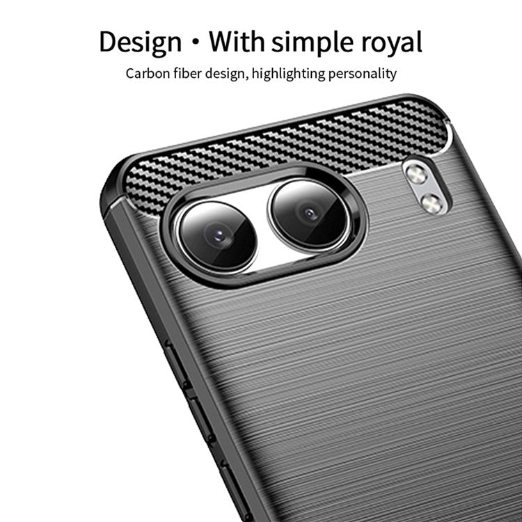 MOFI JK TPU Series-1 For OnePlus Nord 4 Case Carbon Fiber Texture TPU Soft Phone Cover - Black
