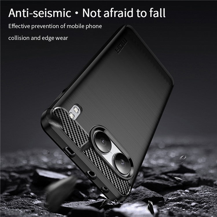 MOFI JK TPU Series-1 For OnePlus Nord 4 Case Carbon Fiber Texture TPU Soft Phone Cover - Black