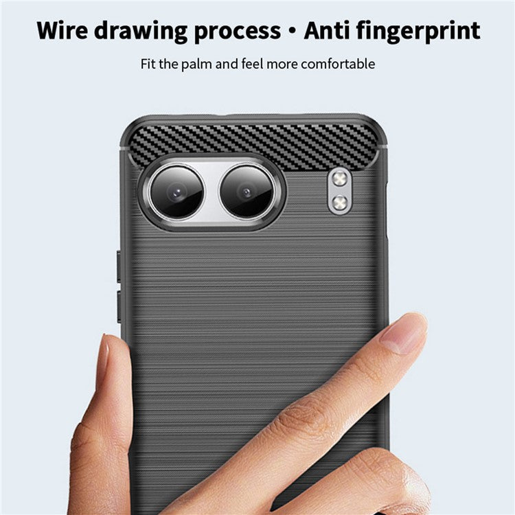 MOFI JK TPU Series-1 For OnePlus Nord 4 Case Carbon Fiber Texture TPU Soft Phone Cover - Black