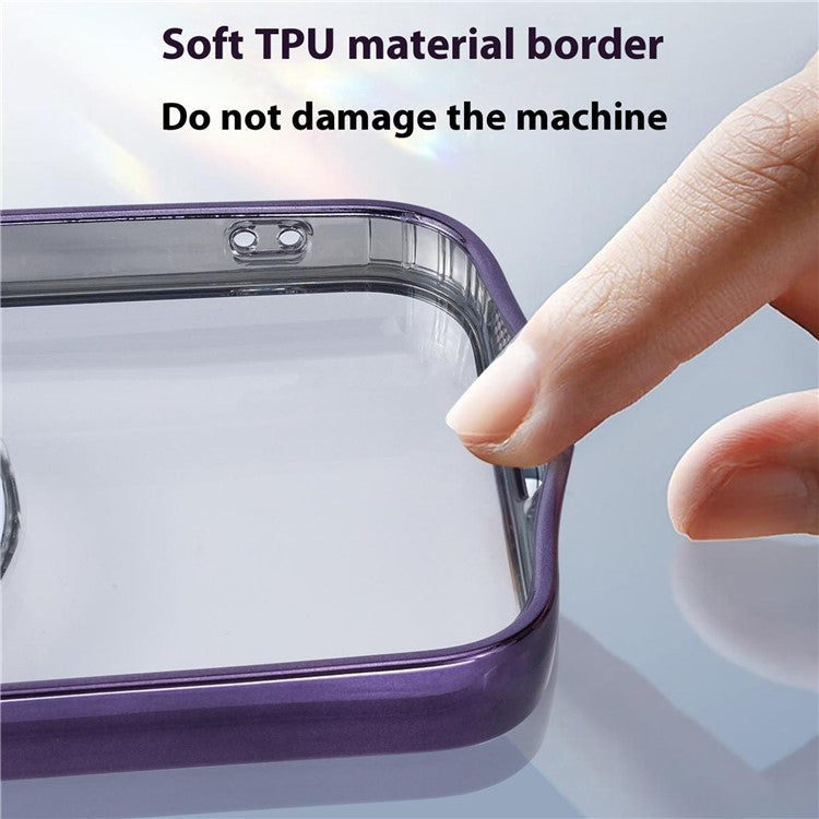 For iPhone 16 Pro Magnetic Case Bling Rhinestone Clear TPU + PC Phone Cover - Blue