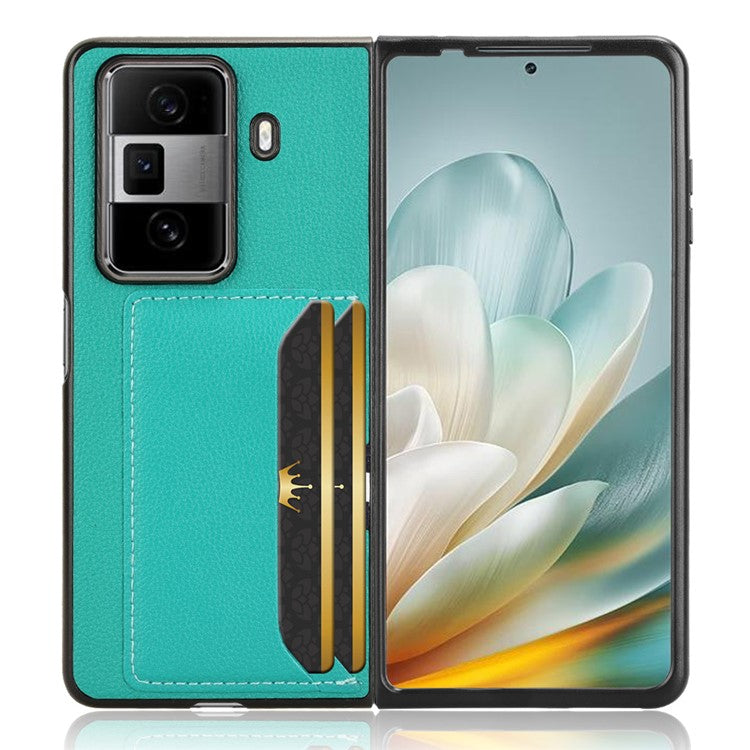 For Honor Magic Vs3 5G Case Card Holder Litchi Texture Leather+PC Folding Phone Cover - Green