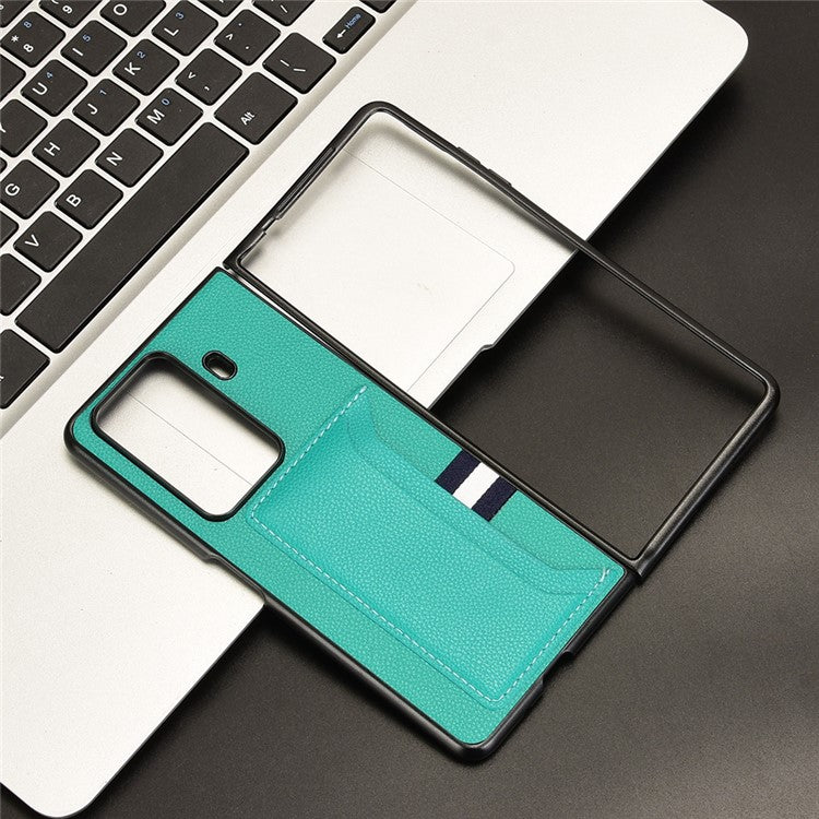 For Honor Magic Vs3 5G Case Card Holder Litchi Texture Leather+PC Folding Phone Cover - Green