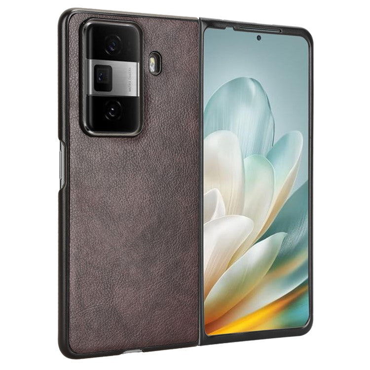 For Honor Magic Vs3 5G Case Litchi Texture PU Leather + PC Phone Cover - Brown