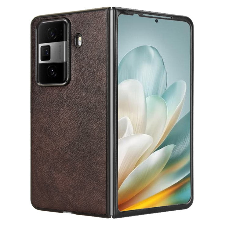 For Honor Magic Vs3 5G Case Litchi Texture PU Leather + PC Phone Cover - Brown