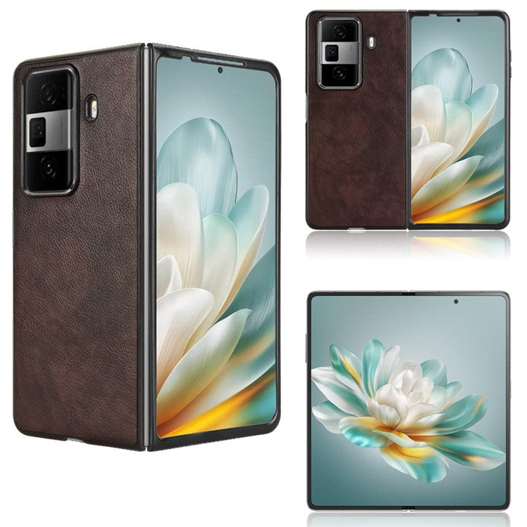 For Honor Magic Vs3 5G Case Litchi Texture PU Leather + PC Phone Cover - Brown