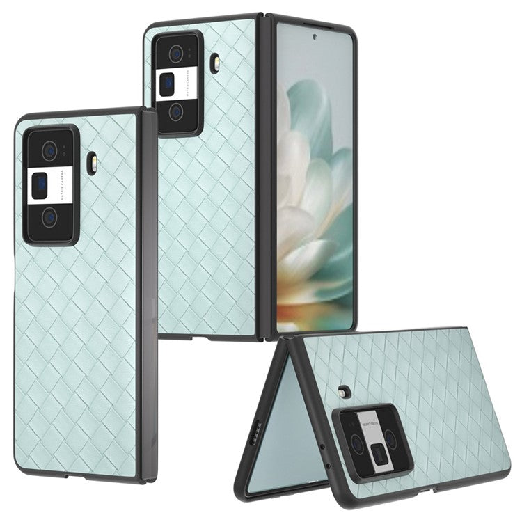 For Honor Magic Vs3 5G Case Woven Texture PU Leather Coated PC Mobile Phone Cover - Light Green