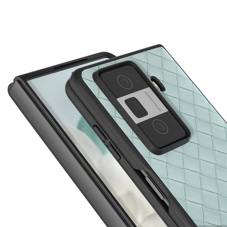 For Honor Magic Vs3 5G Case Woven Texture PU Leather Coated PC Mobile Phone Cover - Light Green