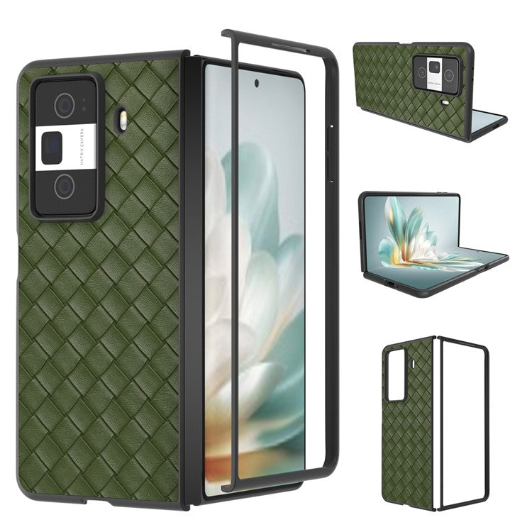 For Honor Magic Vs3 5G Case Woven Texture PU Leather Coated PC Mobile Phone Cover - Green